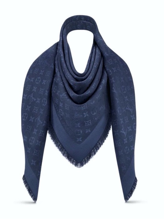 Louis Vuitton Accessories - 💙Louis Vuitton Night Blue Monogram Wool and Silk Shawl